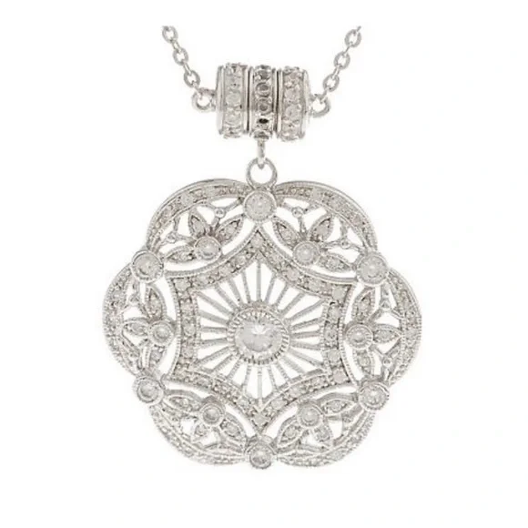 Esposito Diamonique smart snap Sterling necklace - Picture 11 of 15